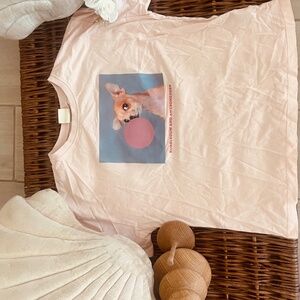 Zara kids, size 11-12, Chihuahua Bubblegum Shirt in Baby Pink